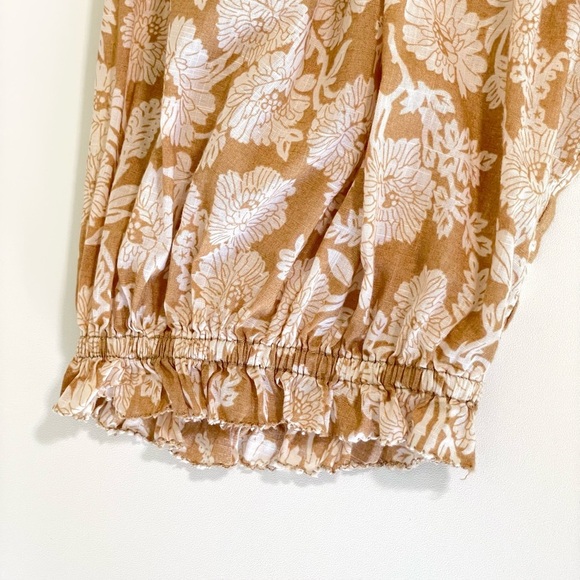 The GREAT. The Garland Top Puff Sleeve Boho Blouse Oat Wild Brush Floral 0 XS - Picture 12 of 16